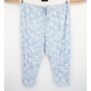 Sleep Sense Pajama Pants Blue Snowflake Pattern Capri Cotton Blend 3X NWT